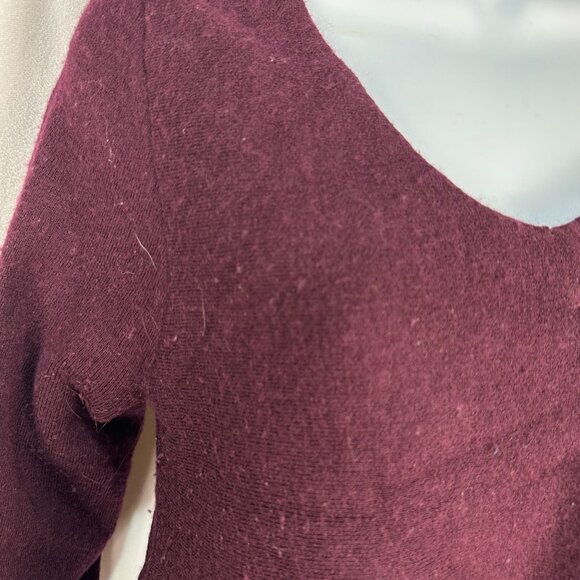 Atelier Camille Plum V-Neck Sweater Womens Size Medium Long Sleeve - Picture 2 of 10